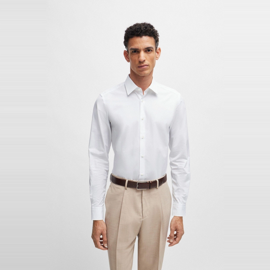 Hugo Boss L-Hays-Kent-233 10109654 01 Plain Shirt Mens - White